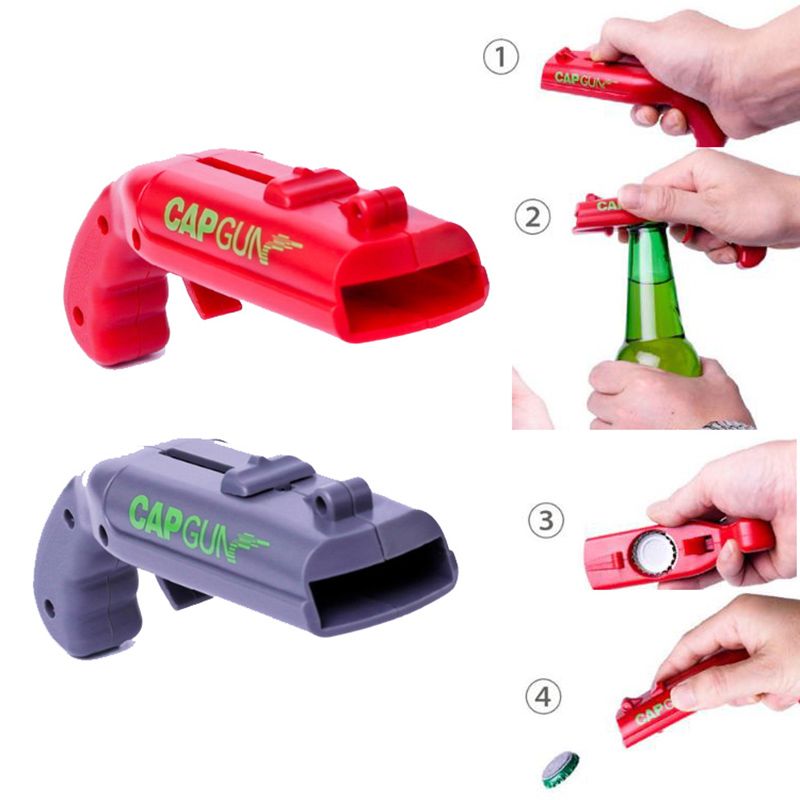 Gun Shape Plastic Bottle Cap Opener Funny Beer Bottle Opener Cap Gun