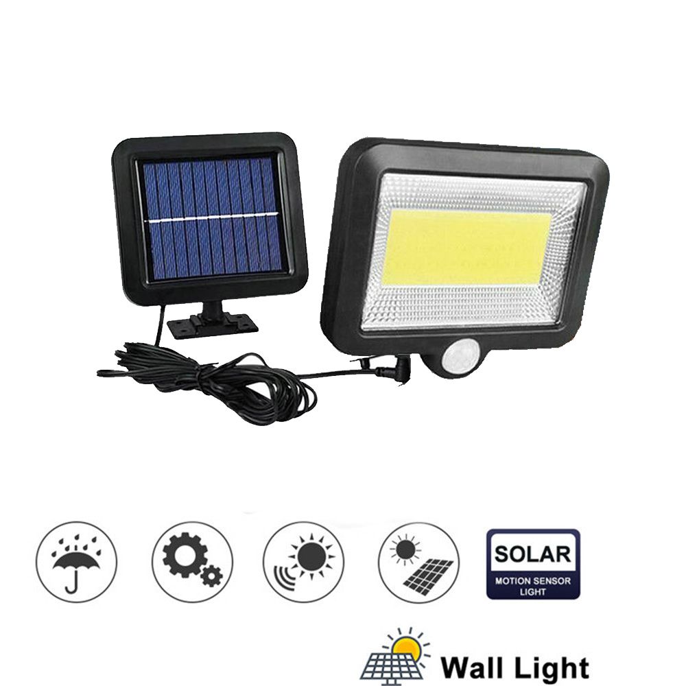 100 LED Solar Outdoor Lights PIR Motion Sensor Waterproof Garden Yard Wall Lamp