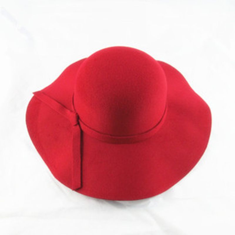 Autumn Winter Wool Sun Hat Women Men Fedora Hat Classical Wide Brim Felt Floppy Wool/% Solid Color Cap Hats