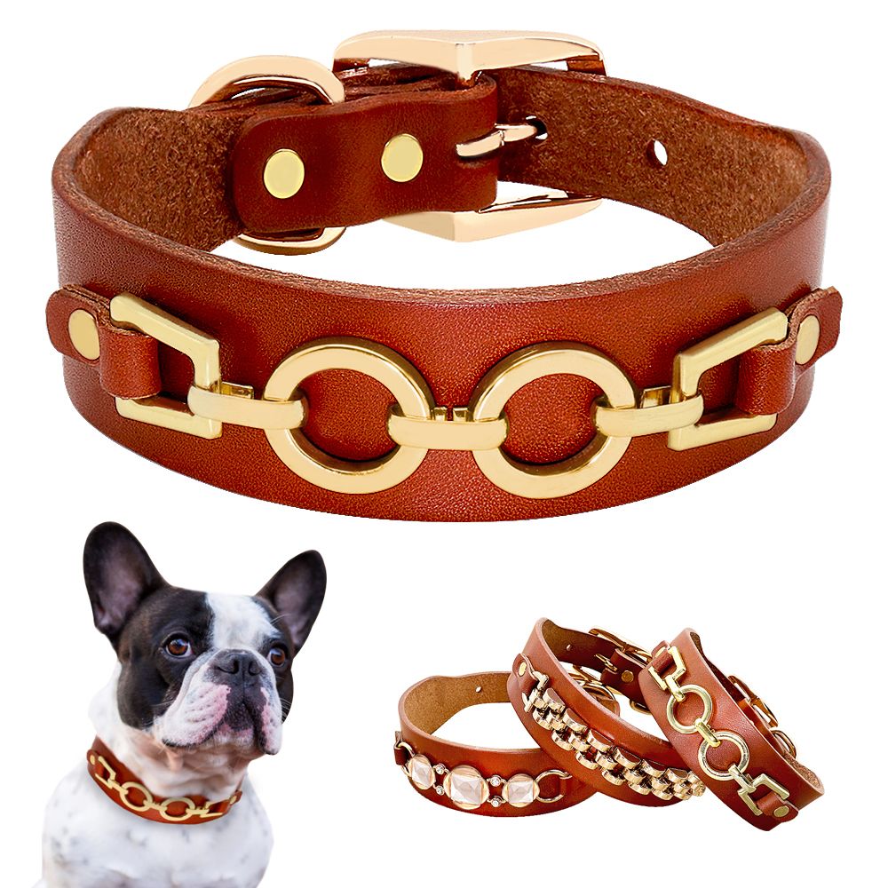 real leather dog collars