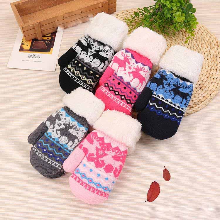 Children Autumn Winter Gloves Fleece Mittens Boys Girls 5,5-6 5 M XL
