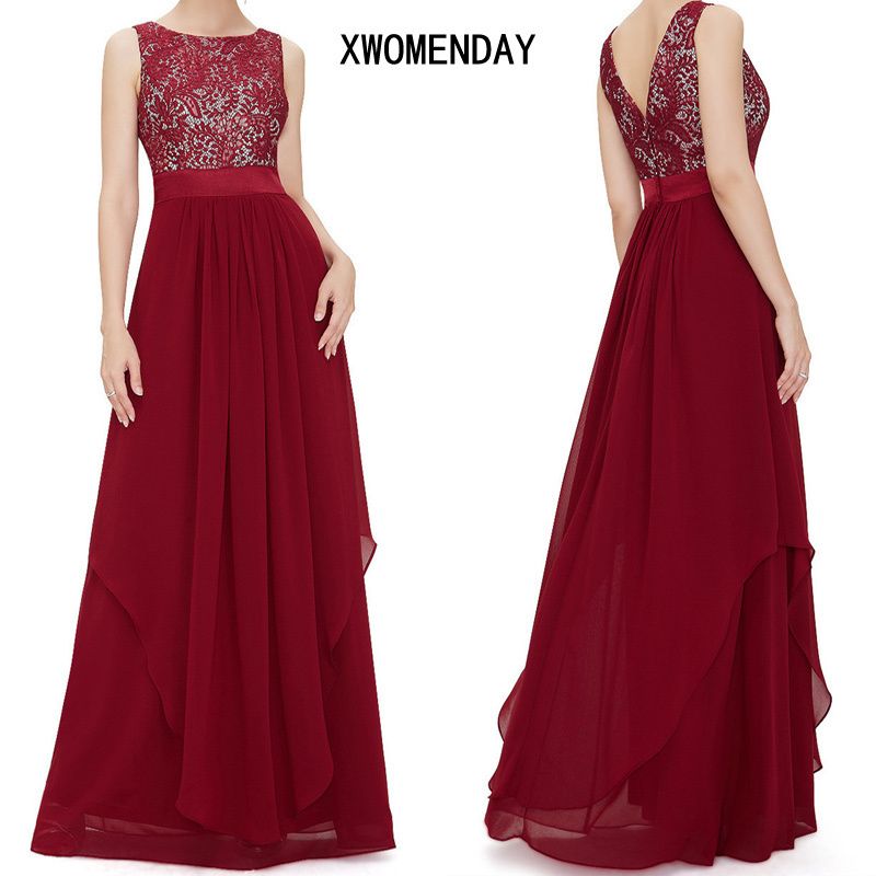 red and black maxi dress