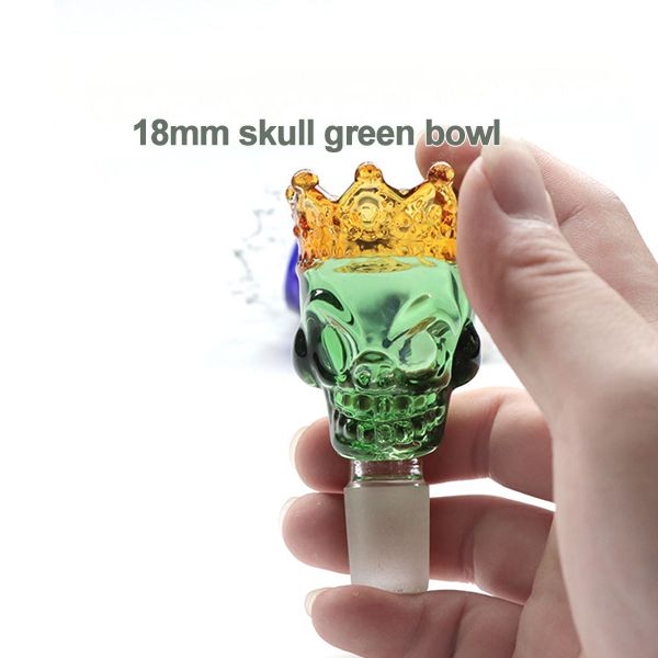 18mm skull green bowl