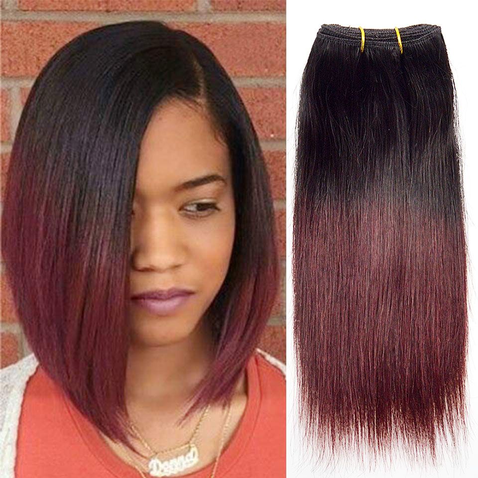 Malaysian Ombre Weave 4bundles Short Bob Straight Wave Wet And