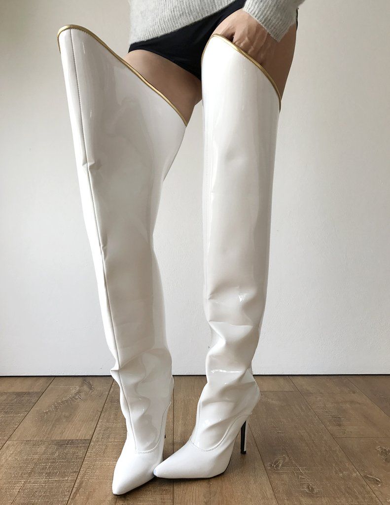 thigh high leather boots plus size