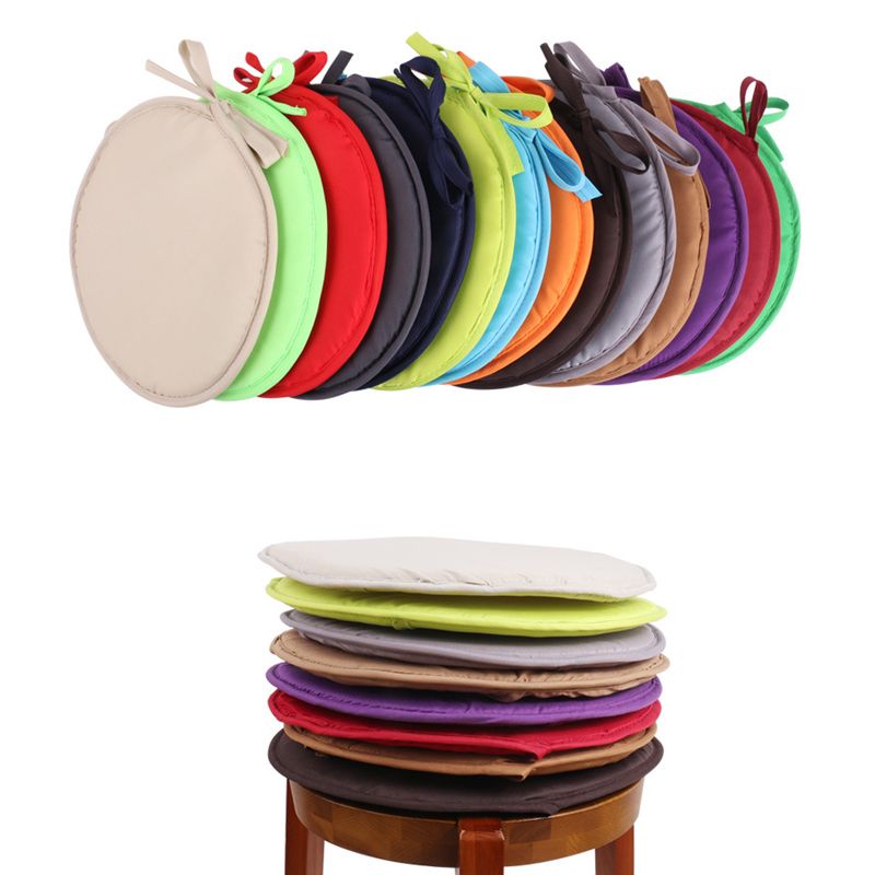 Round Brief Solid Seat Pad Dia 38cm Indoor Dining Garden Patio Home