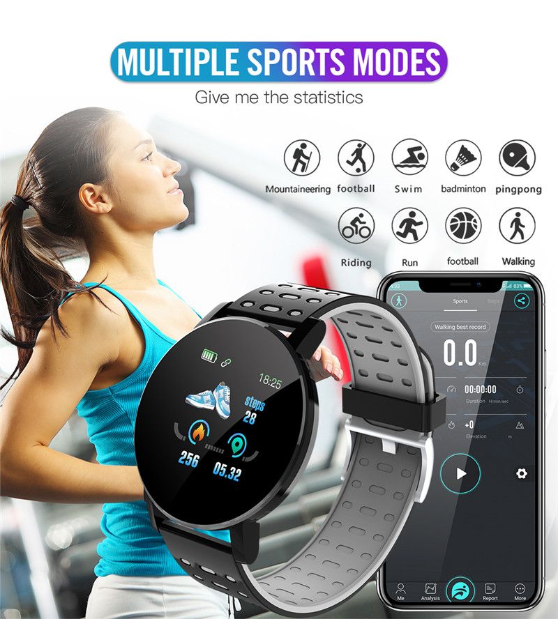 Suministro Al Por Mayor 119 Plus De Tensión Inteligentes De Sangre De Ronda  Bluetooth SmartWatch Mujeres Reloj Impermeable Sports Tracker Para Android  Ios De Smartband518, 3,33 € | Es.DHgate.Com