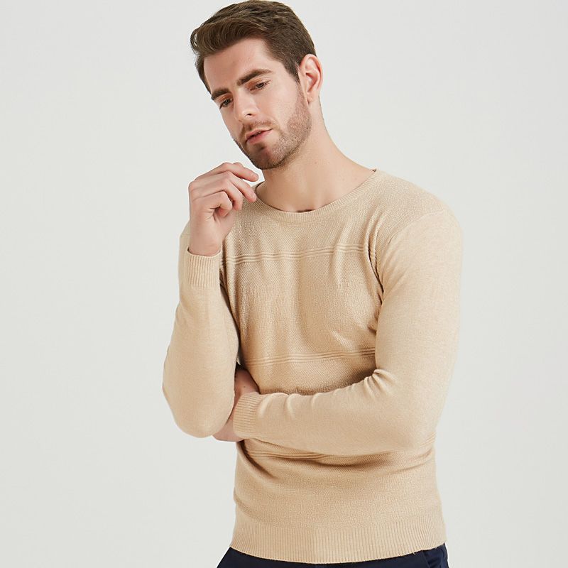 Compra Suéteres Para Hombres 2021 Casual Slim Fit Pullover Hombres Suéter  Beige Sólido Rayas Thin O Cuello Hombres Otoño Invierno Ropa Interior Pull  Jersey Barato | Entrega Rápida Y Calidad | Es.Dhgate