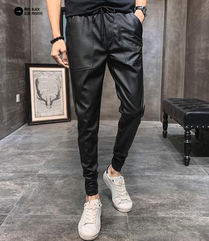 mens leather pants outfit