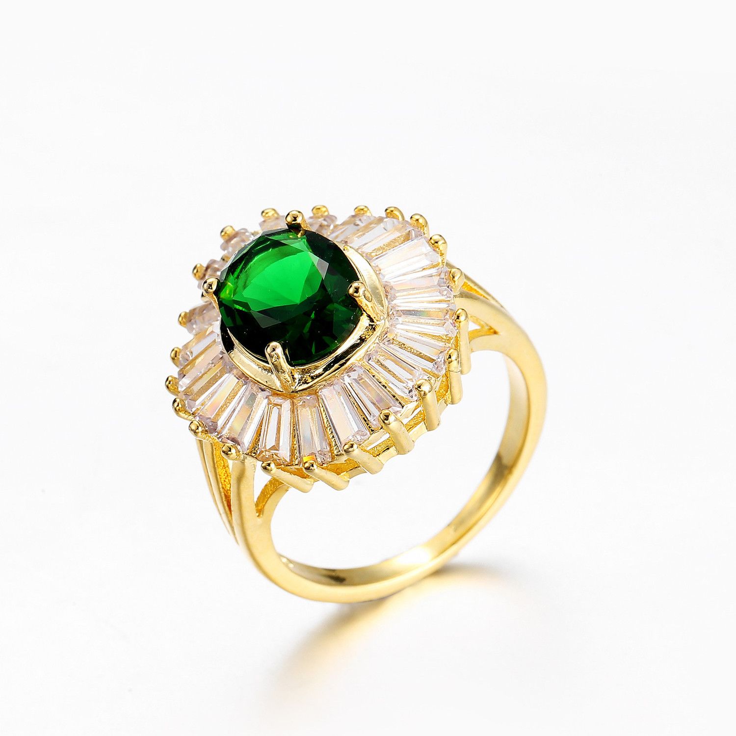 Compra 14K Oro Verde Esmeralda Anillo De Diamante Creativo Anillos De Joyería De Jade Bague O Jaune Biżuteria Para La Mujer Anillo Diamante 6 8 10 Barato | Entrega Rápida Y Calidad Es.Dhgate