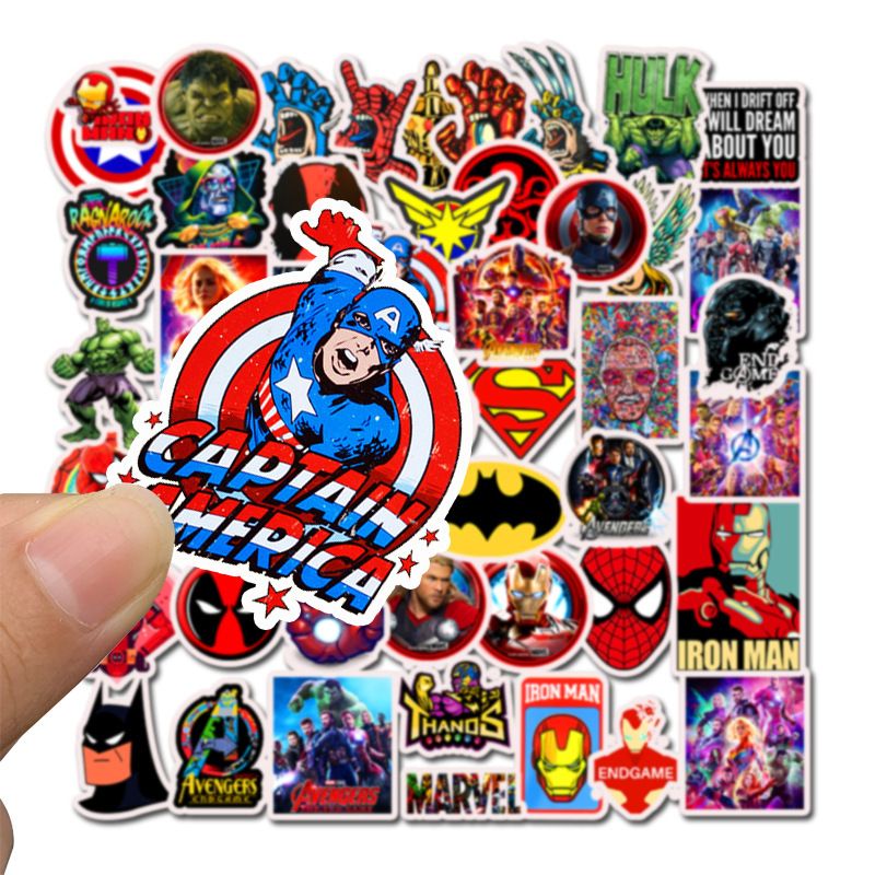 50Pcs//lot Luggage Sticker Marvel Super Hero Avengers Car Skateboard Laptop Decal