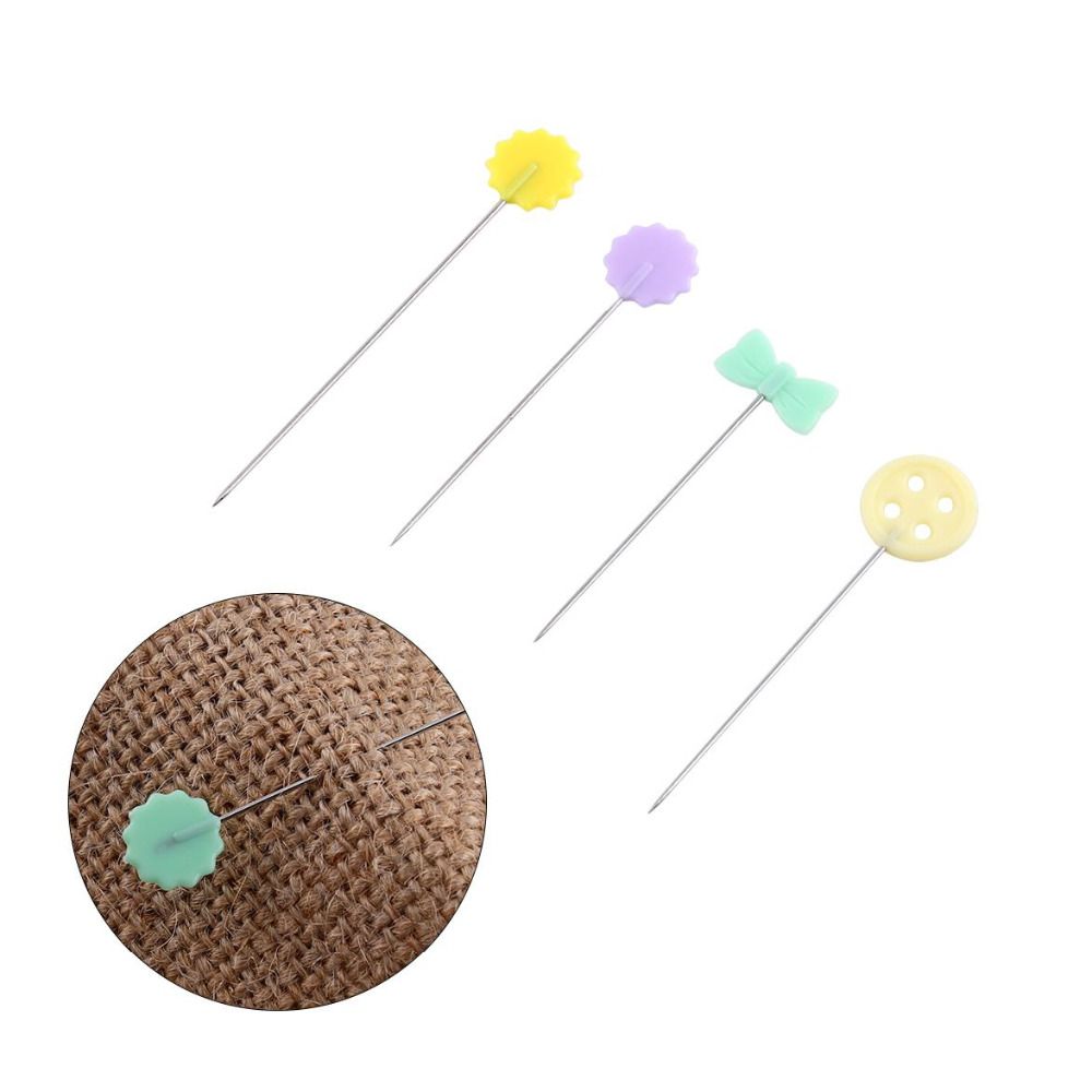 100Pcs Patchwork Tools Button Flower Head Sewing Pins Knitting Needle Sewing Contacts Quilting Accessories DIY Craft Color: 2 # Flower 2