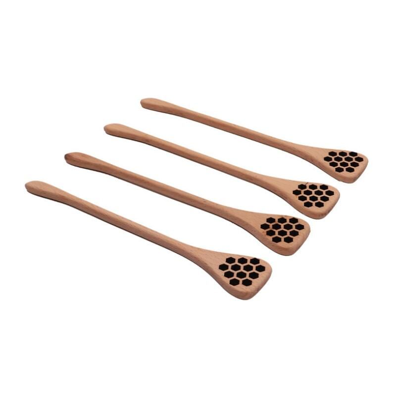 2020 Cute Wood Creative Carving Honey Stirring Honey Spoons Carved Honey Dipper