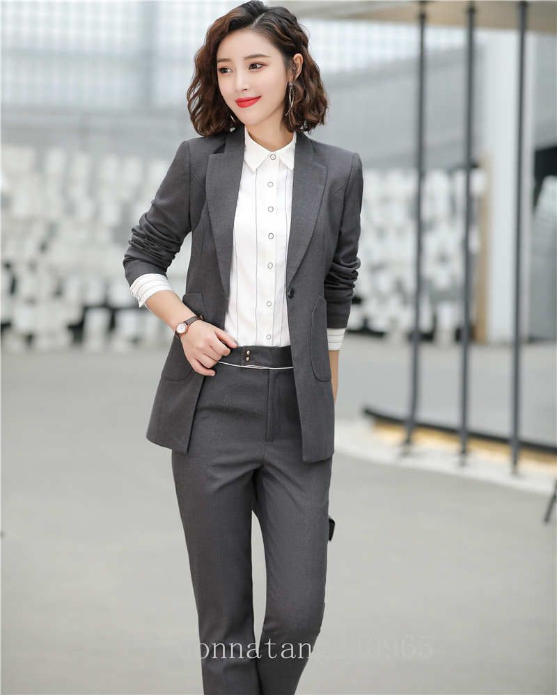 Compra BS668 Diseños De Uniformes Ropa Profesional De Trabajo Trajes De  Trabajo Con Pantalones Y Chaquetas Abrigo El Más Nuevo Otoño Invierno OL  Estilos Pantalón Traje Blazer Barato | Entrega Rápida Y