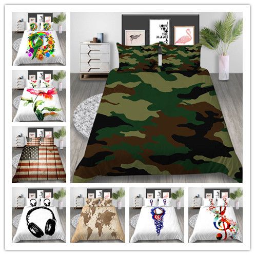 3d Bedding Set Camouflage Design Print Duvet Cover Set With