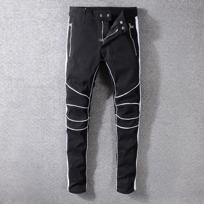 mens black moto pants