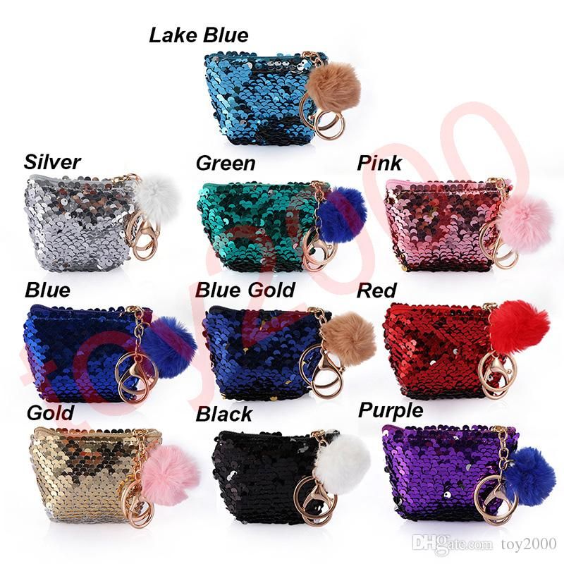 Mermaid Women Girl Children Sequins Money Hand Bag Mini Coin Wallet Purse