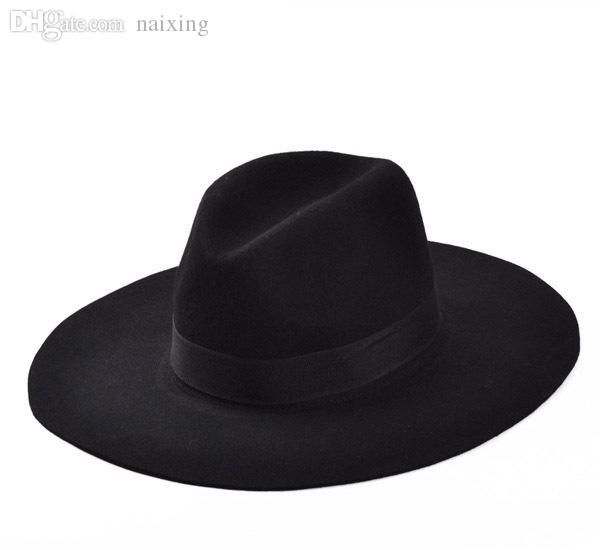 PILOT Wide Brim Fedora Hat in Black