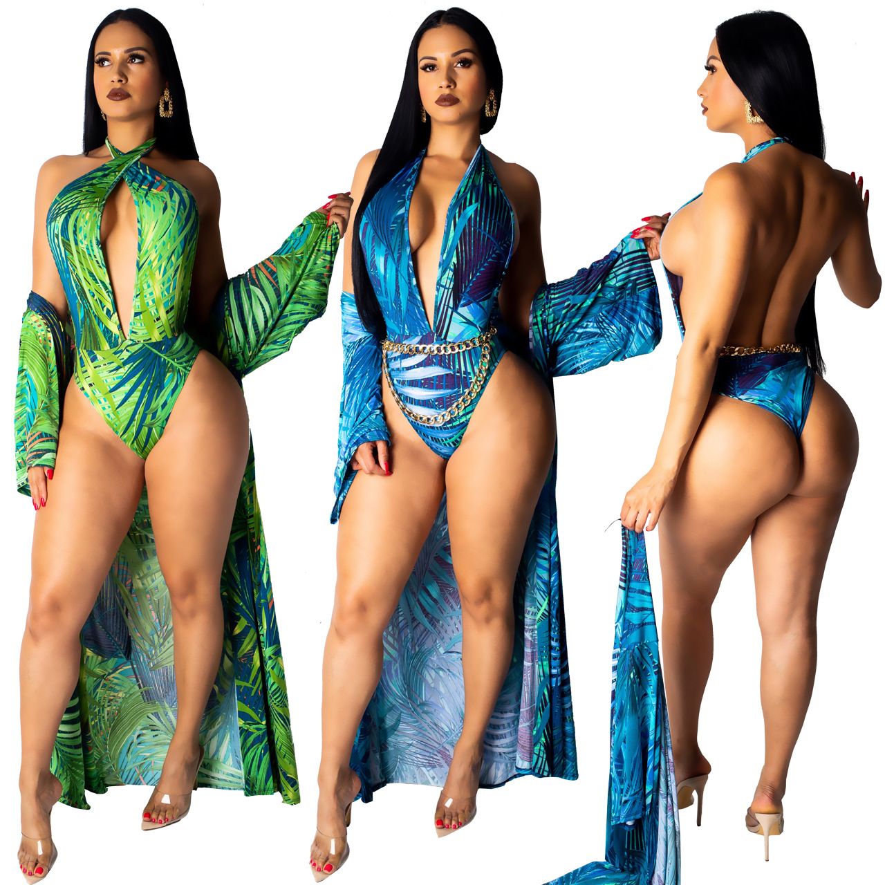 two piece swimsuit with cover up
