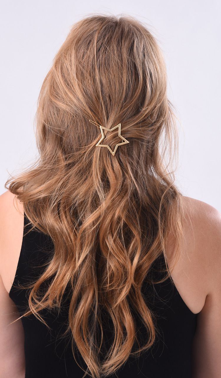 Wedding Bride Hairpin Vintage Gold Silver Tone Metal Heart Star