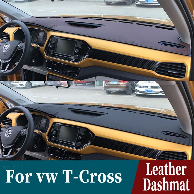 For Vw T Cross 2018 2019 2020 Leather Dashmat Dashboard Cover Car