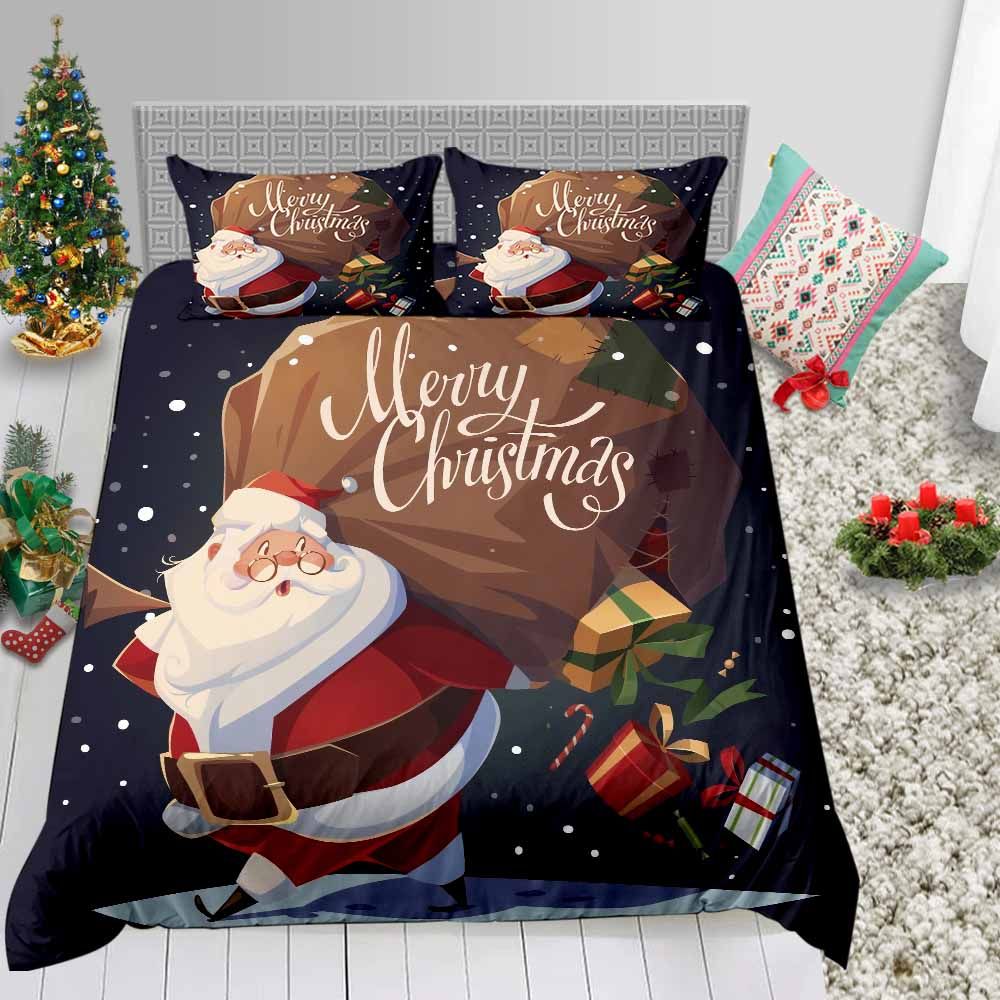 Christmas Bedding Set Hot Selling Santa Gifts Print 3d Duvet Cover