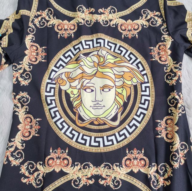 Versace viste nueva tela escocesa clásica de las mujeres vestir camisas de manga