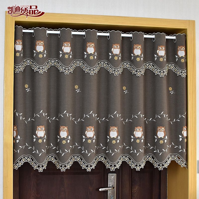 2019 Half Curtain Luxurious Embroidered Window Valance Lace Hem