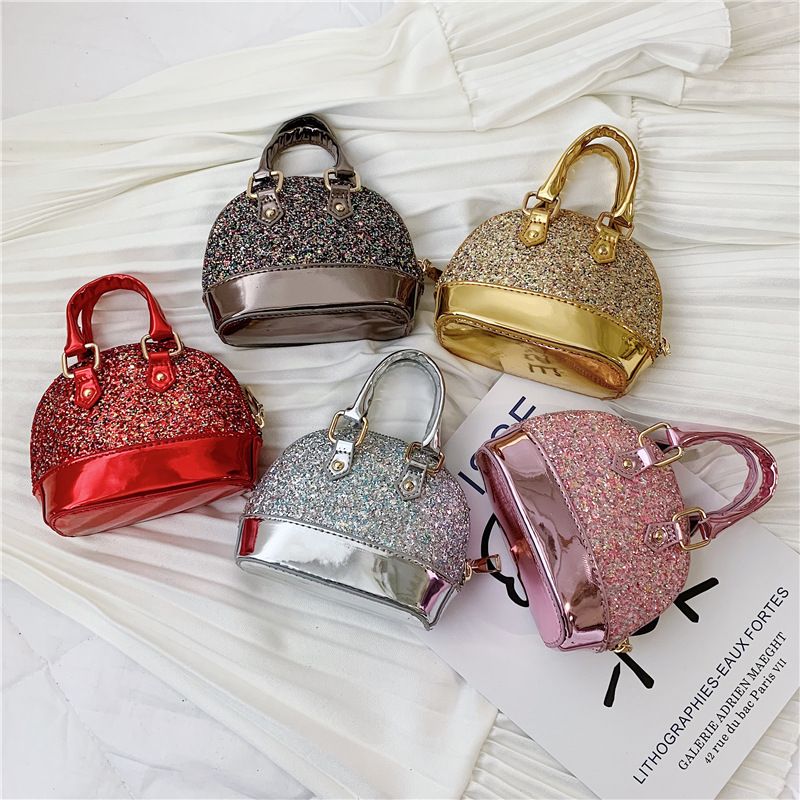 New Children Mini Shoulder Bags For Girls Shinning Glitter Purse