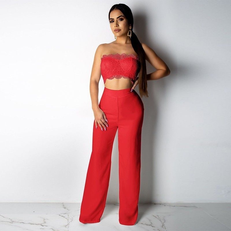 ladies red jumpsuits