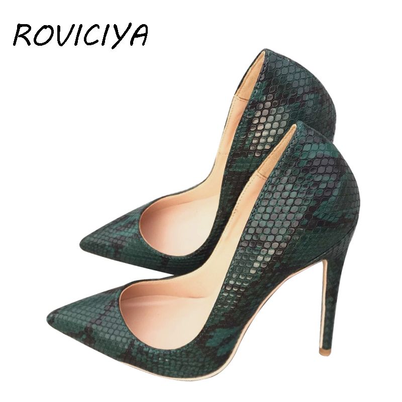 green snake print shoes