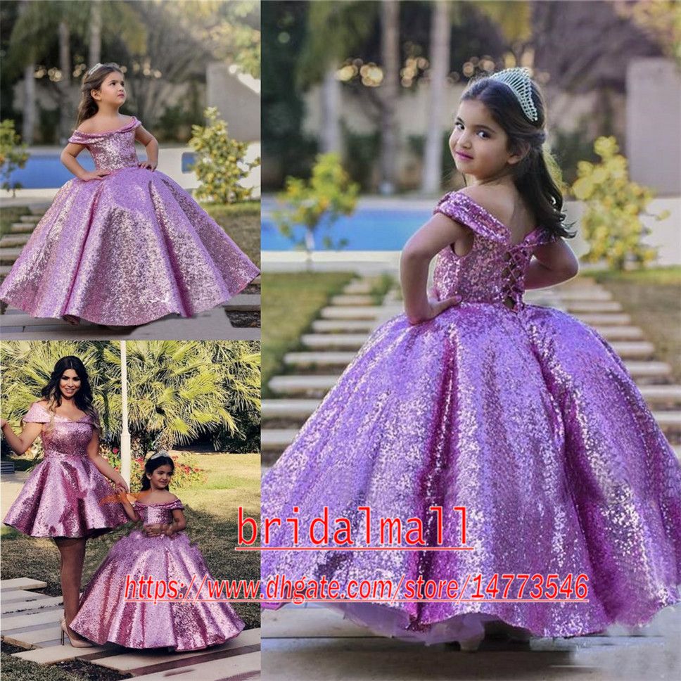 little girl purple pageant dresses
