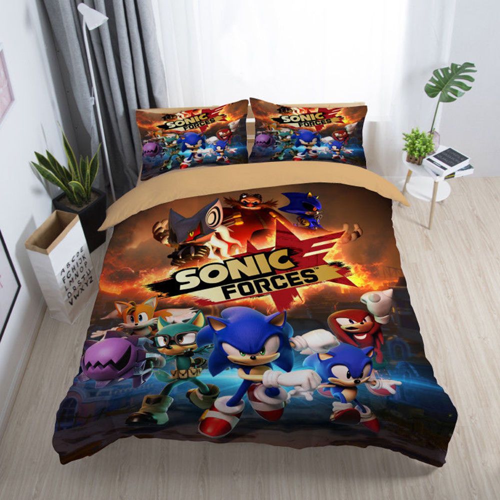 Sonic Forces Bedding Set For Kids Classic Cartoon Popular Duvet