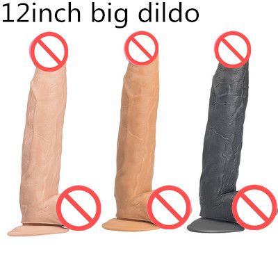 12 inch Huge Dildo Super Big Dildo Sex Toys For Women Realistic Black Dildos Female Masturbator Huge Penis Dick Dong photo picture