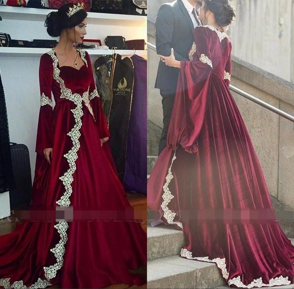 long sleeve velvet wedding dress