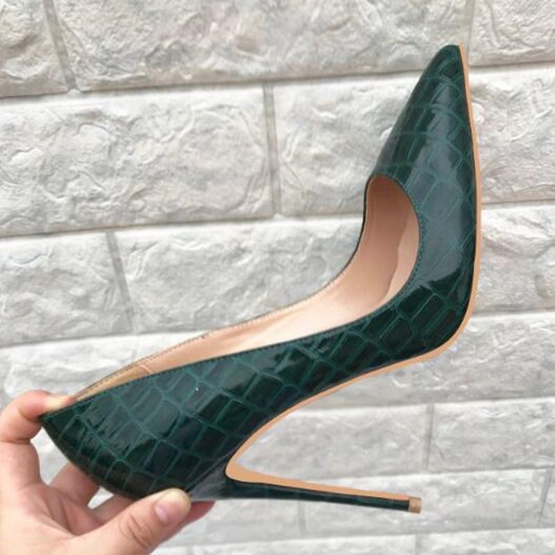 Venda Por Atacado De Gênero Mulheres Sapatos De Verniz Blue Stone Linha  Sexy Estiletes Dos Saltos Altos 12cm / 10cm / 8cm Apontado Toe Mulheres  Bombas Vestido De Festa Sapatos De Casamento