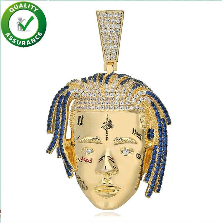 Wholesale Iced Out Chains Xxxtentacion Head Pendant Hip Hop Jewelry Designer Necklace Mens Gold Rapper Chain Luxury Diamond Pandora Style Charms Brand From Auniquestyle 30 Dhgate Com