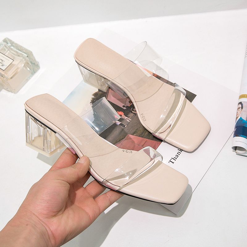 transparent slides shoes