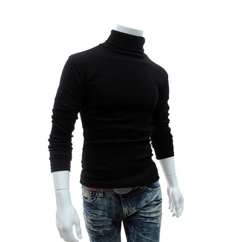 Venta > sueter cuello de tortuga negro hombre > en stock