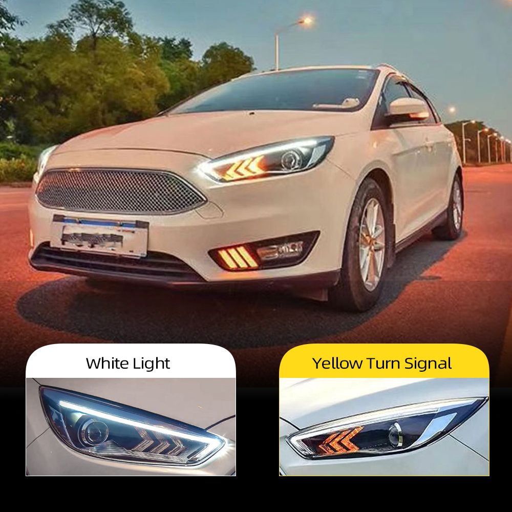 Tantos pesado El actual 2 piezas de faros LED para Ford Focus 2015 2016 2017 2018 Accesorios coche se ilumina Tantos pesado El actual 2 piezas de faros LED para Ford Focus 2015 2016 2017 2018 Accesorios coche se ilumina