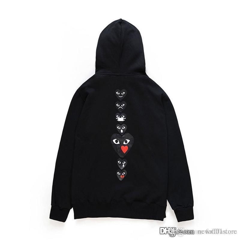 cdg play black hoodie