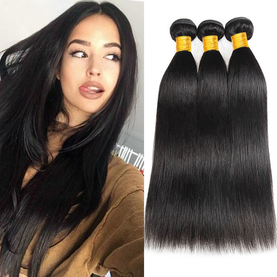 Hot Sale Valentine Gift Brazilian Straight Hair 3 Bundles Human