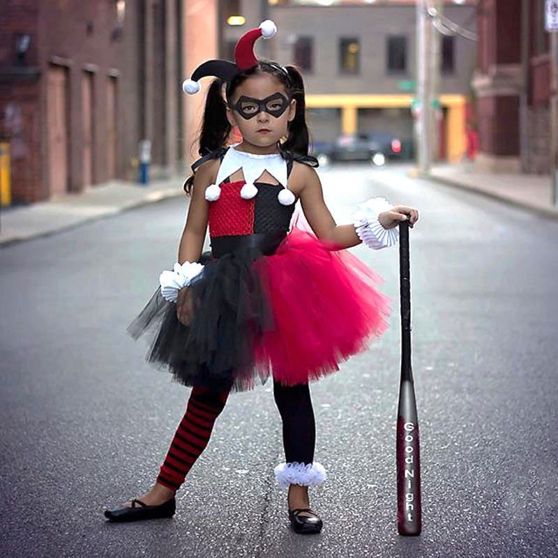 Bibliografía Espectáculo Hassy Harley Quinn vestido con tutú de las muchachas con la venda y la Máscara Joker Fantasía Bibliografía Espectáculo Hassy Harley Quinn vestido con tutú de las muchachas con la venda y la Máscara Joker Fantasía