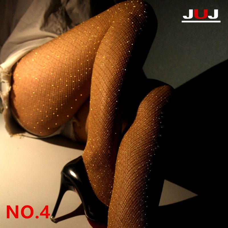 silver fishnet tights