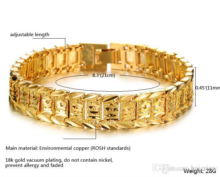 Pretty Bangle Bracelets For Women Men 18K Yellow Gold Real Filled