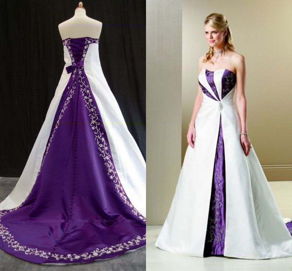 Purple And White Wedding Dress Fashion Dresses
