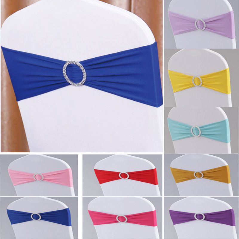 Elastic Chair Band Covers Sashes For Wedding Party Prom With Hoop