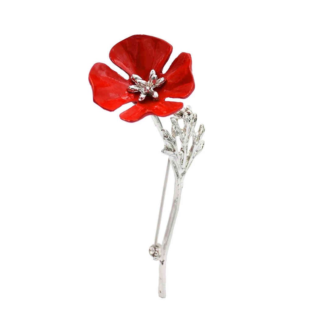 Mujeres Silver Gun Black Metal Rojo Flor Broche Pines Shirt Vestido Ropa Accesorios de Moda Mujeres Silver Gun Black Metal Rojo Flor Broche Pines Shirt Vestido Ropa Accesorios de Moda