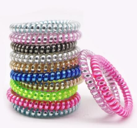 Candy Color Telephone Wire Hair Ring Jelly Gum Clear Elastic Hair