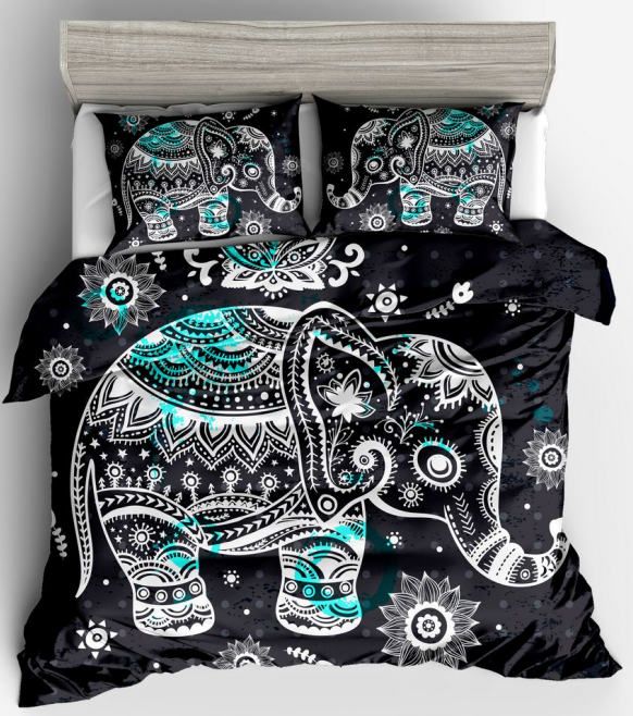 3d Bohemian Elephant Duvet Cover Set With Pillowcases Set Twin